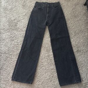 Aritzia Farrah Hi-rise Wide-Leg Jean in Black